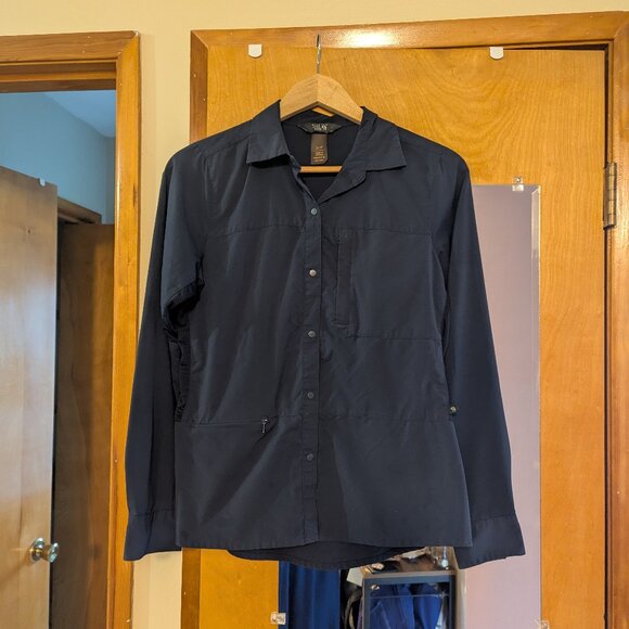 Mountain Hardware Women's Navy Canyon Long Sleeve Sun Shirt, Small - Picture 1 of 9